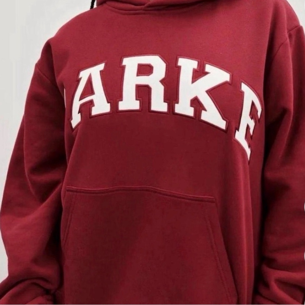 Maroon Crewneck Hoodie with White Lettering